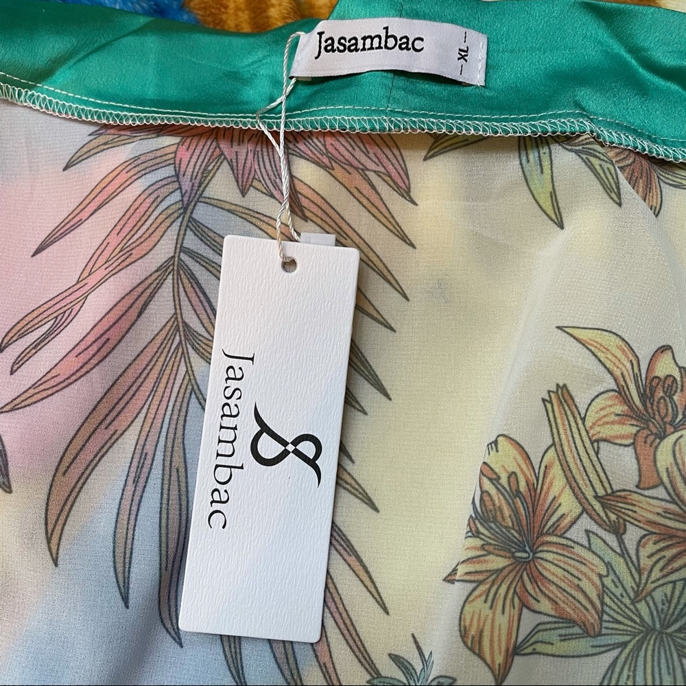 NWT Floral Print Boho Kimono with Tassels Size XL - Picture 10 of 11